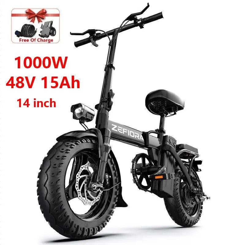 ZEFIORA Electric Fat Bike 1000W Brushless Motor Lithium Battery