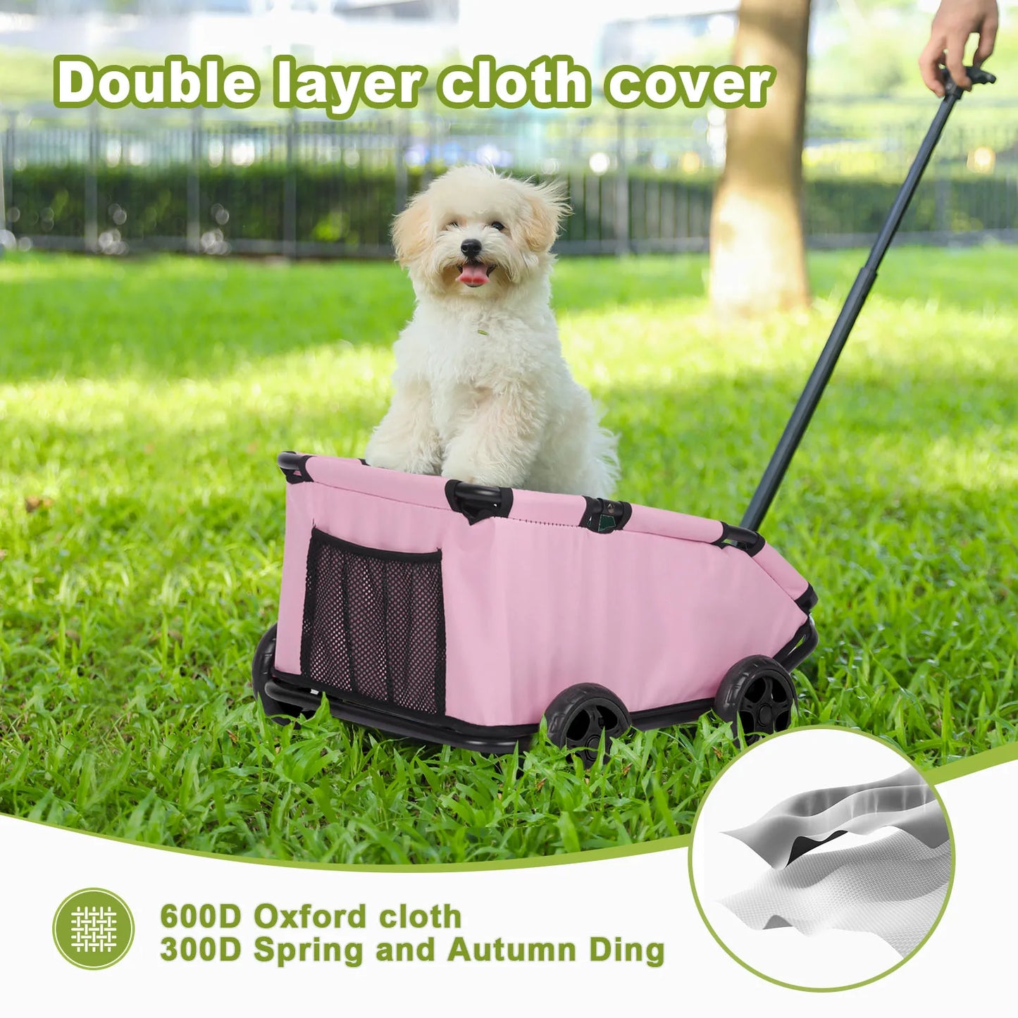 Small Pet Cart Folding Dog Stroller 360 Rotating Carrier