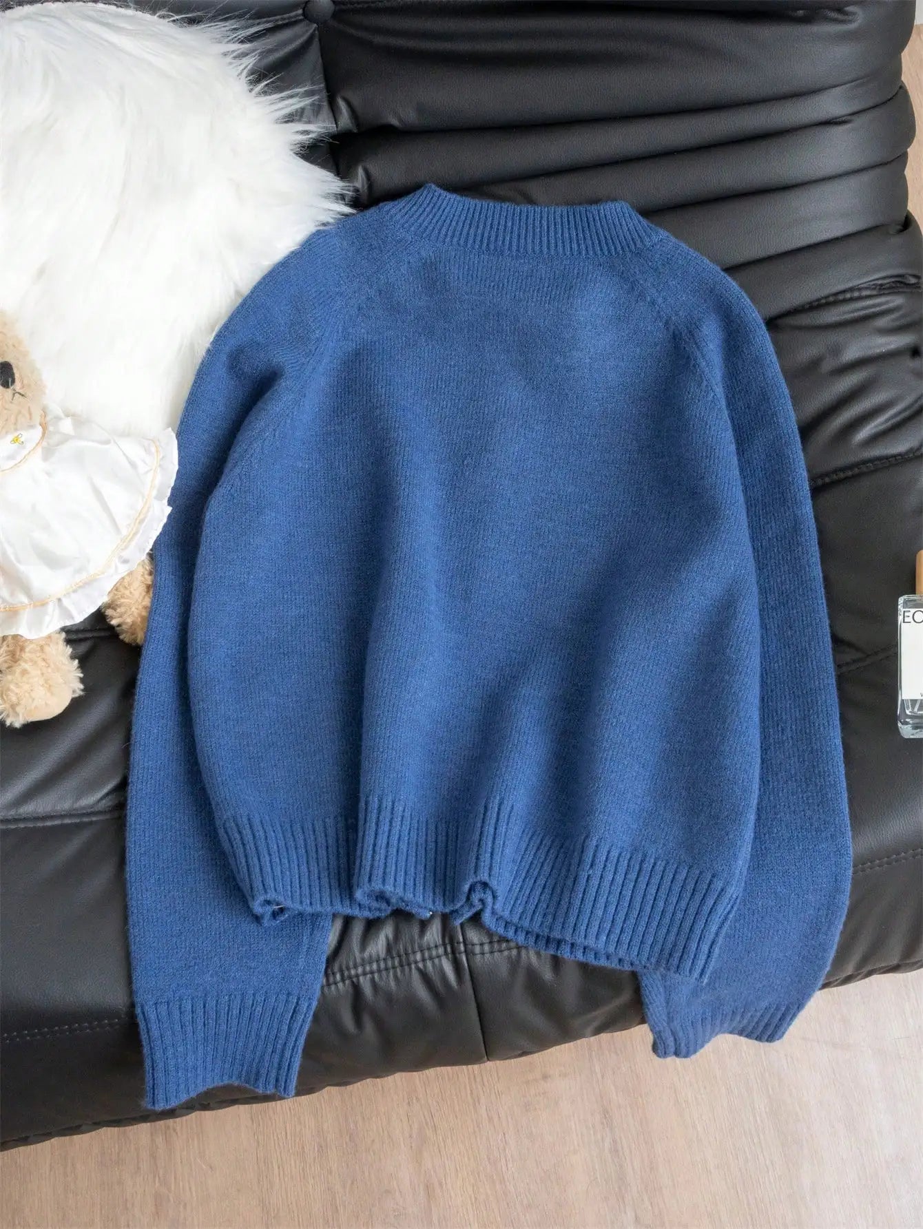 Knit Zipper Cardigan For Women With Ribbed Cuffs And Hem