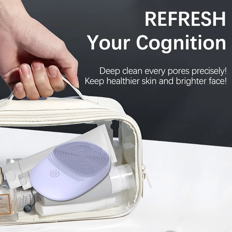 Silicone Facial Cleansing Brush Sonic Vibration Deep Clean