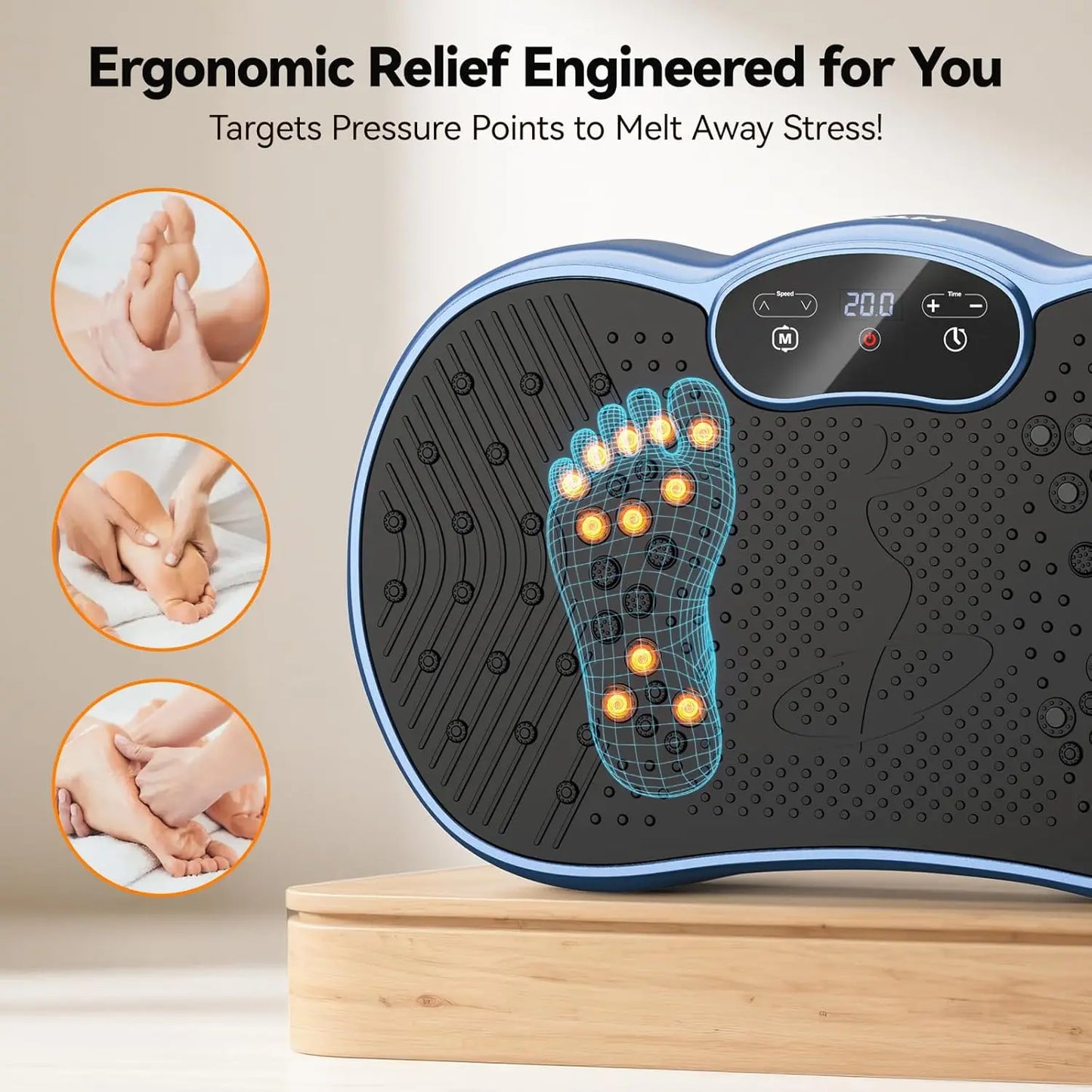 HTMM Vibration Plate For Weight Loss With 120 Speed Levels And Calorie Tracking