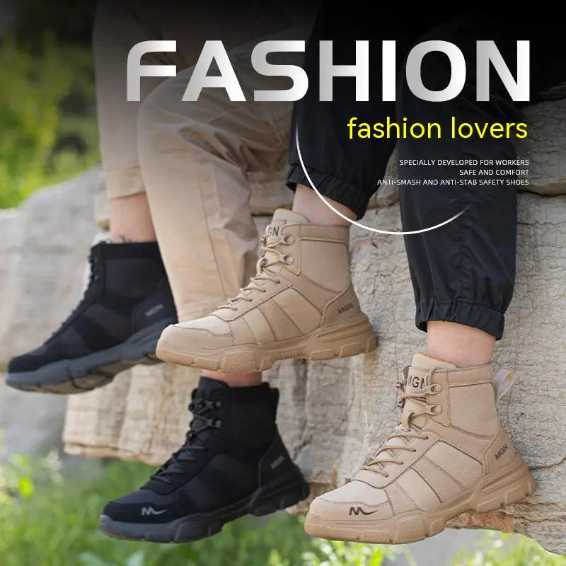 Men's Steel Toe Safety Boots Slip Resistant Lace Up