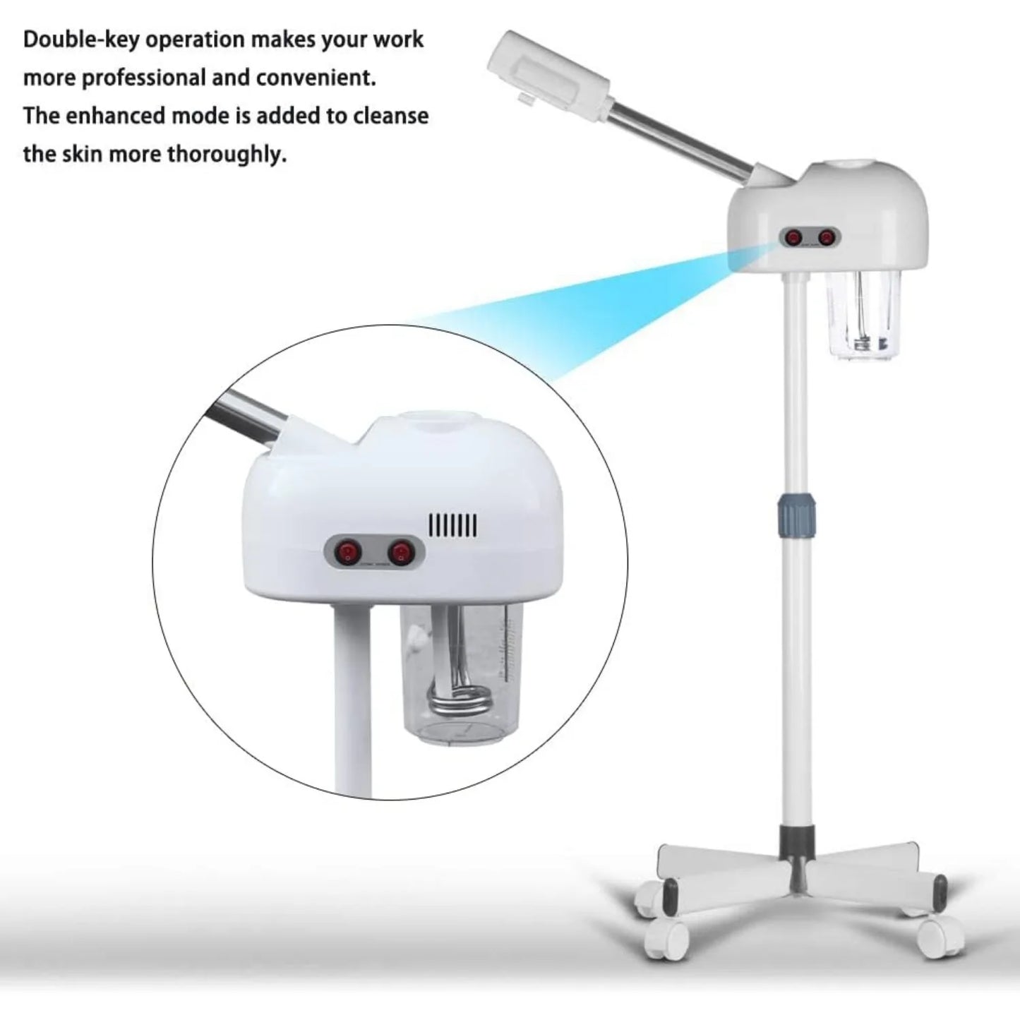 Bymaocar Professional Facial Steamer With Rotating Nozzle For Salon