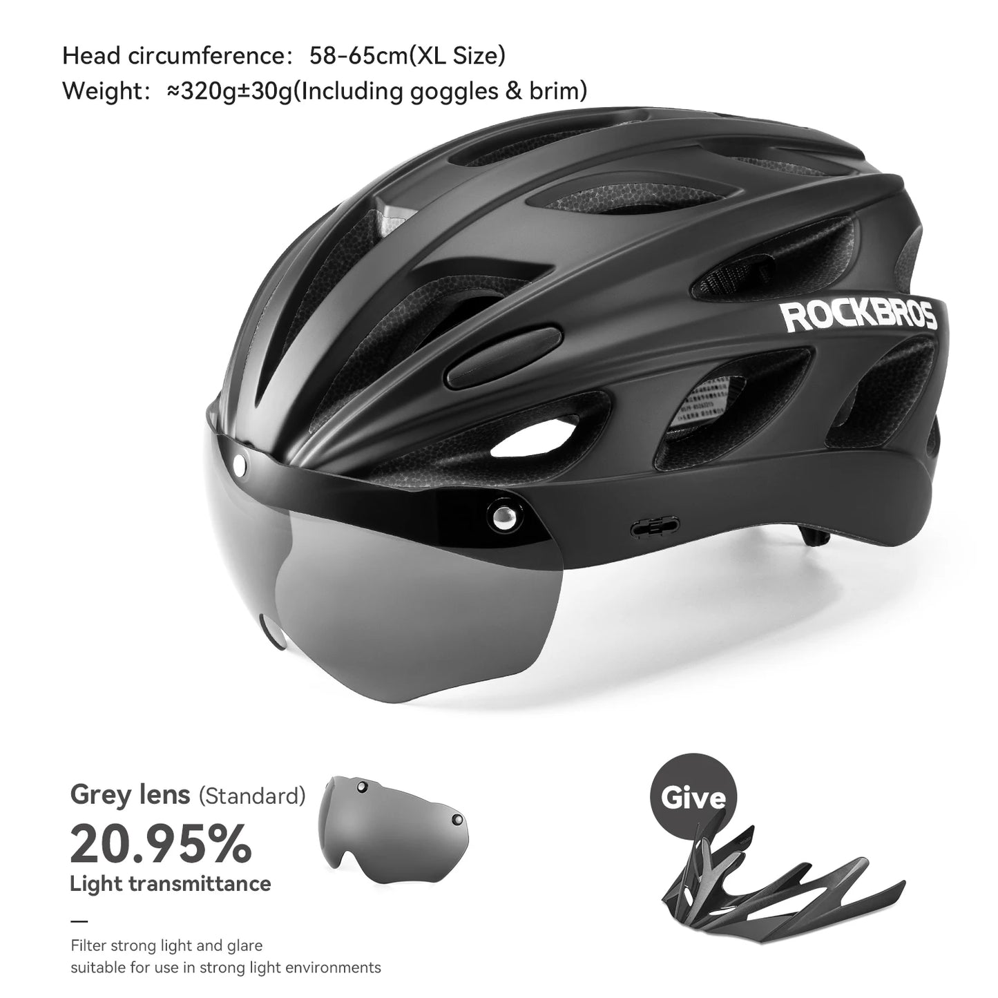 ROCKBROS Cycling Helmet Lightweight Integrated Head Protection for MTB