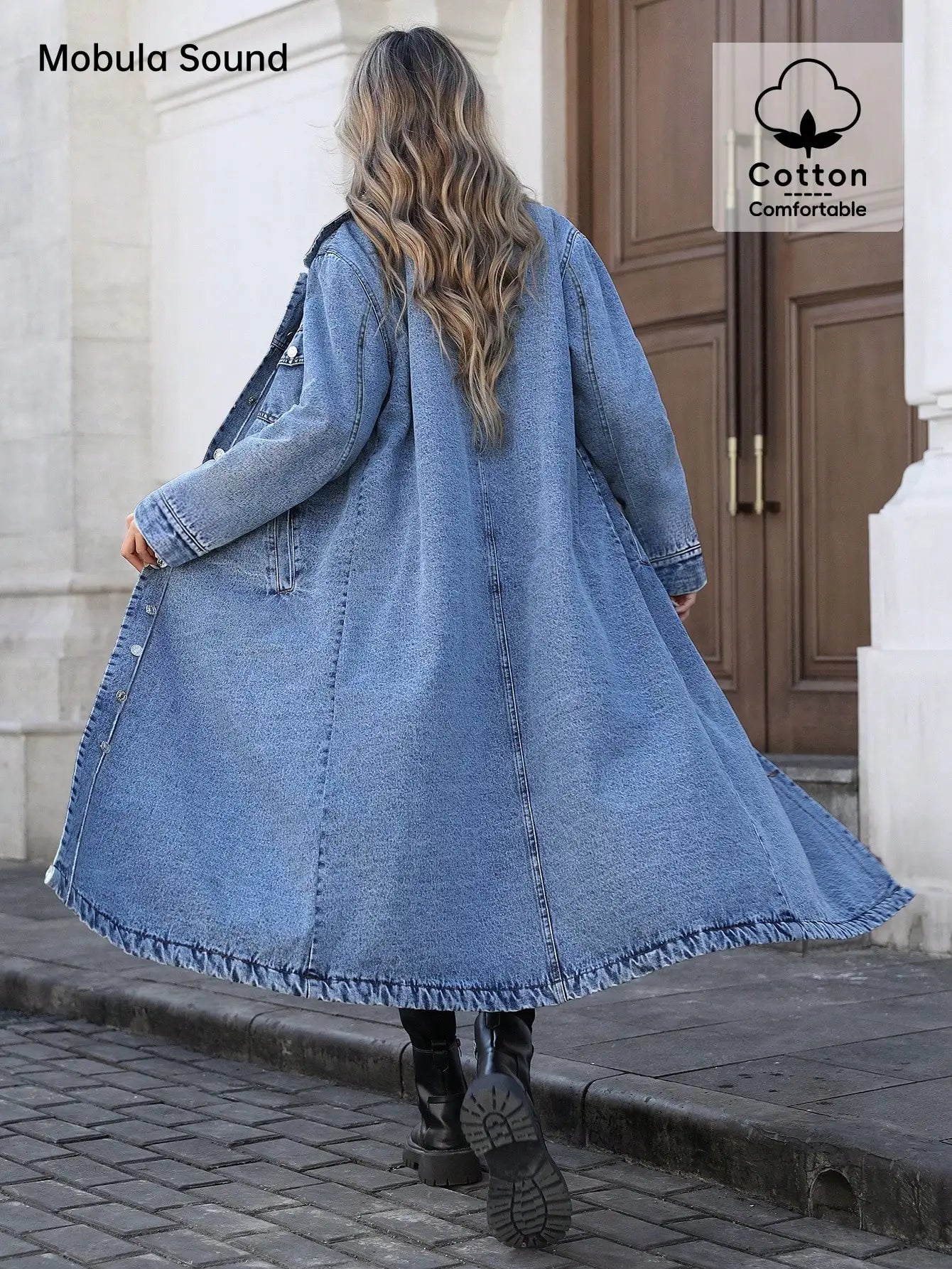 Womens Denim Jacket Y2K Style Button Front Cotton Casual
