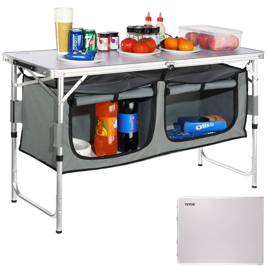 VEVOR Folding Camping Kitchen Table for Outdoor Picnics and BBQ