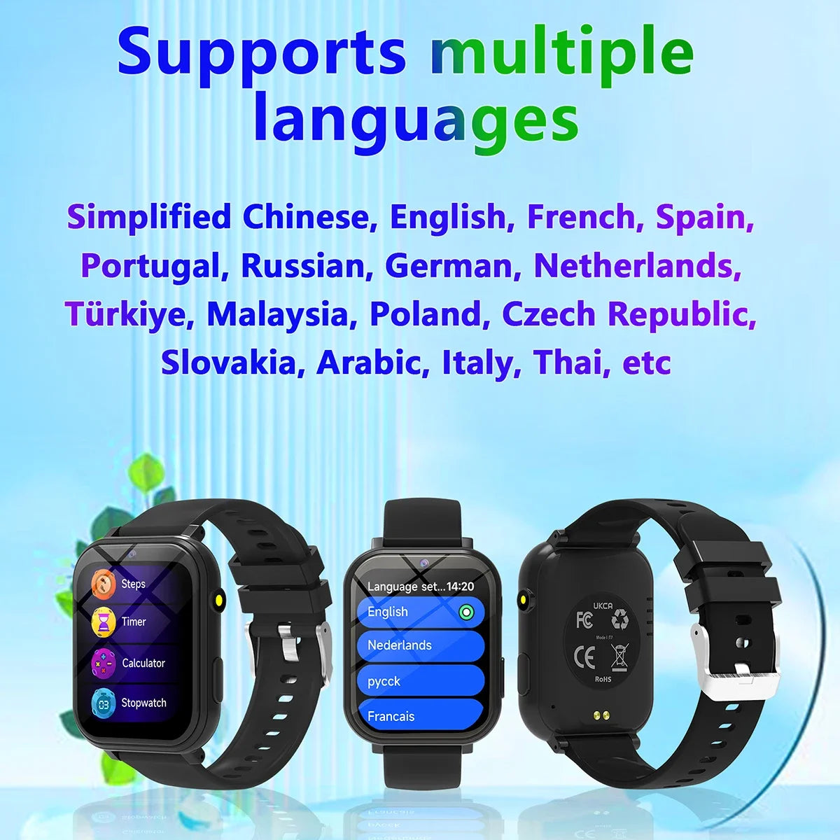 Odelettevcy Kids Smart Watch With 18 Games Camera Sleep Monitoring