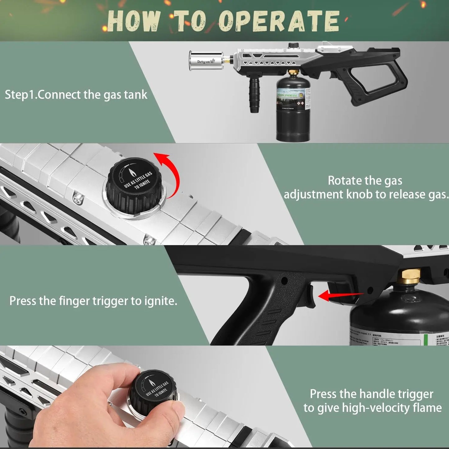 Propane Grill Torch for Barbecue and Campfire Adjustable
