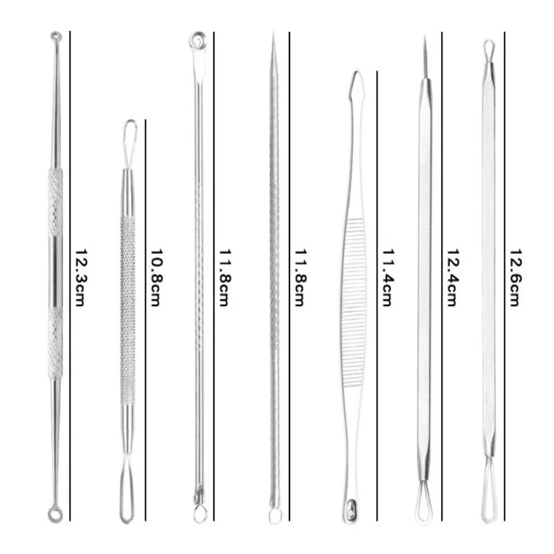 Stainless Steel Blackhead Remover Needles Pimple Extractor Set