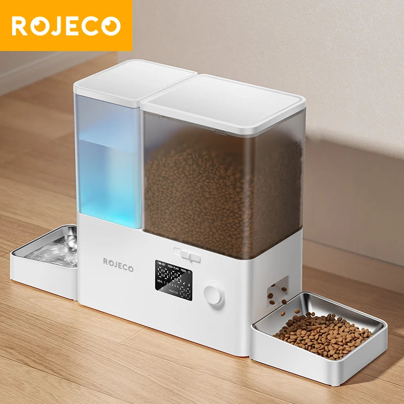 ROJECO 2in1 Automatic Pet Feeder With Water Fountain