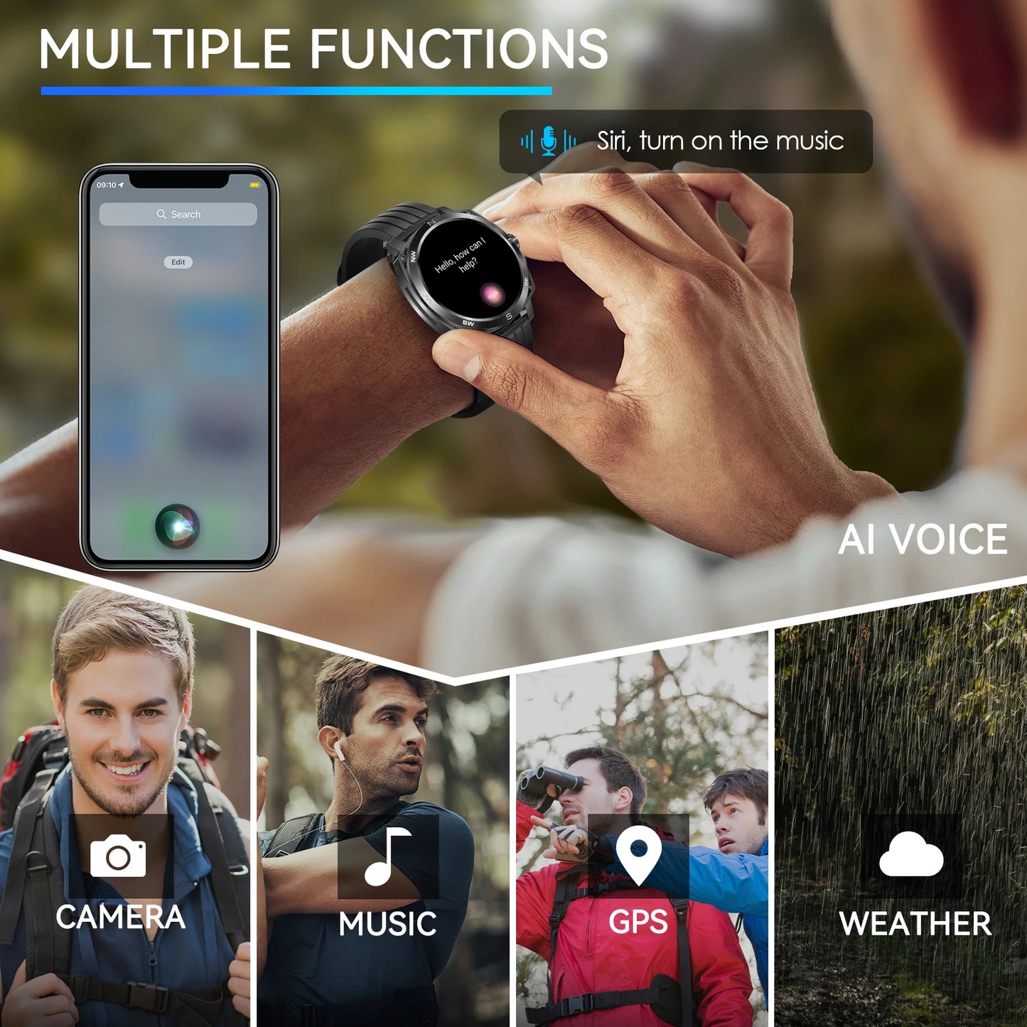 LaNikar Smart Watch With In Ear Bluetooth Headset Health Monitoring