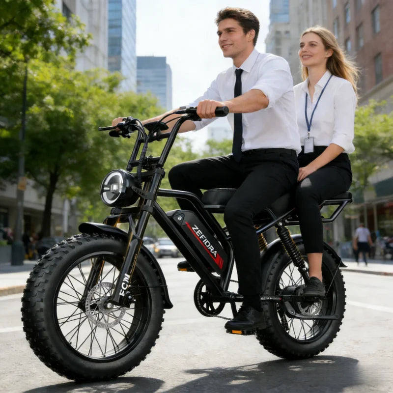 ZEFIORA Electric Fat Bike 1000W Brushless Motor Lithium Battery
