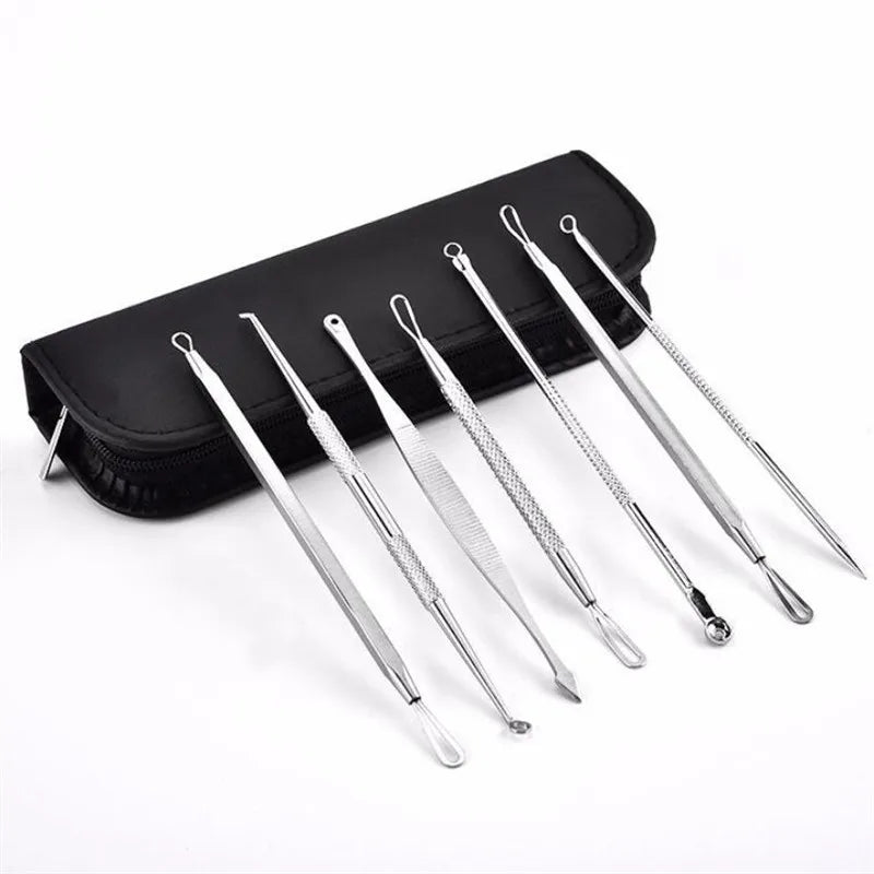 Stainless Steel Blackhead Remover Needles Pimple Extractor Set
