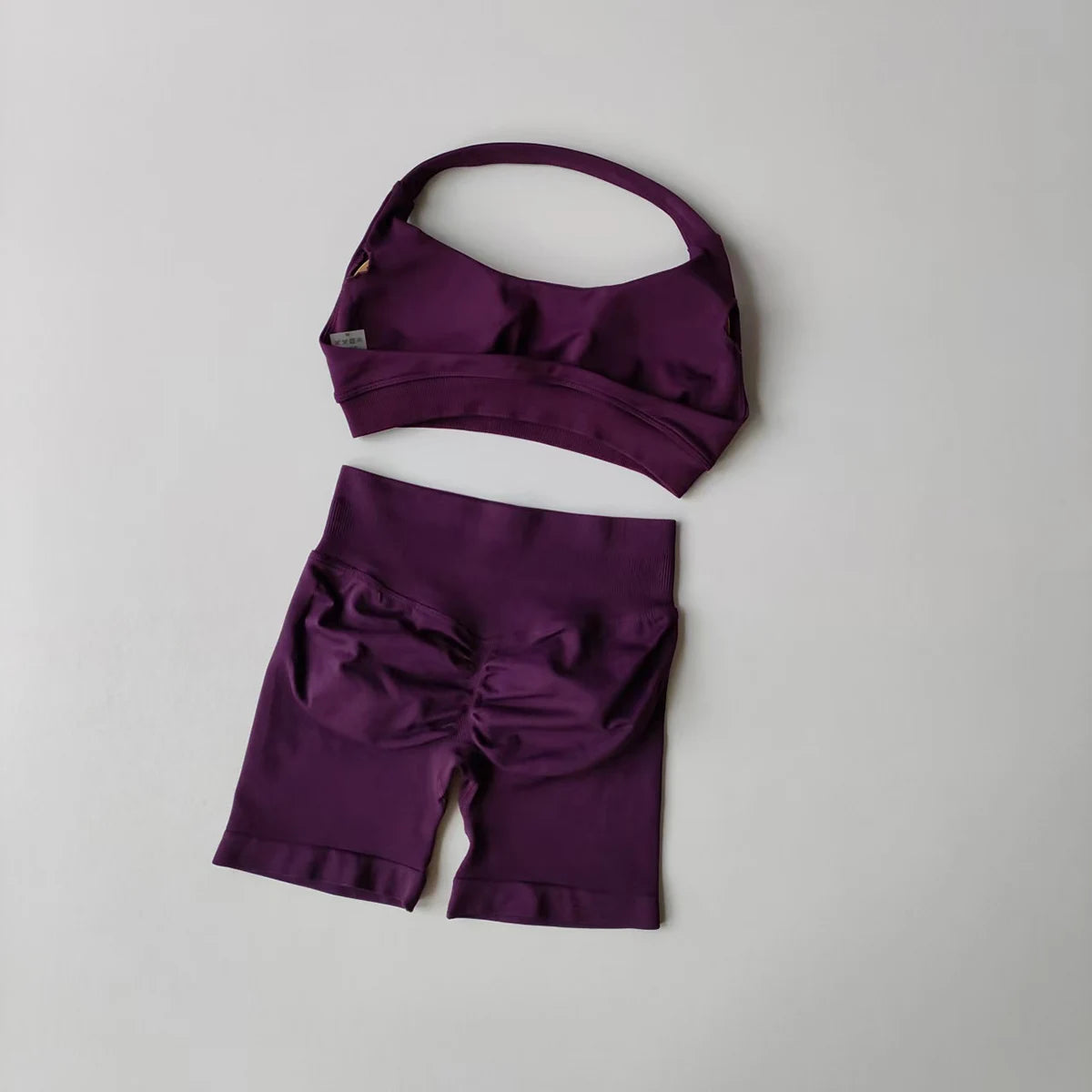 Two Piece Womens Seamless Yoga Set With High Waist Shorts