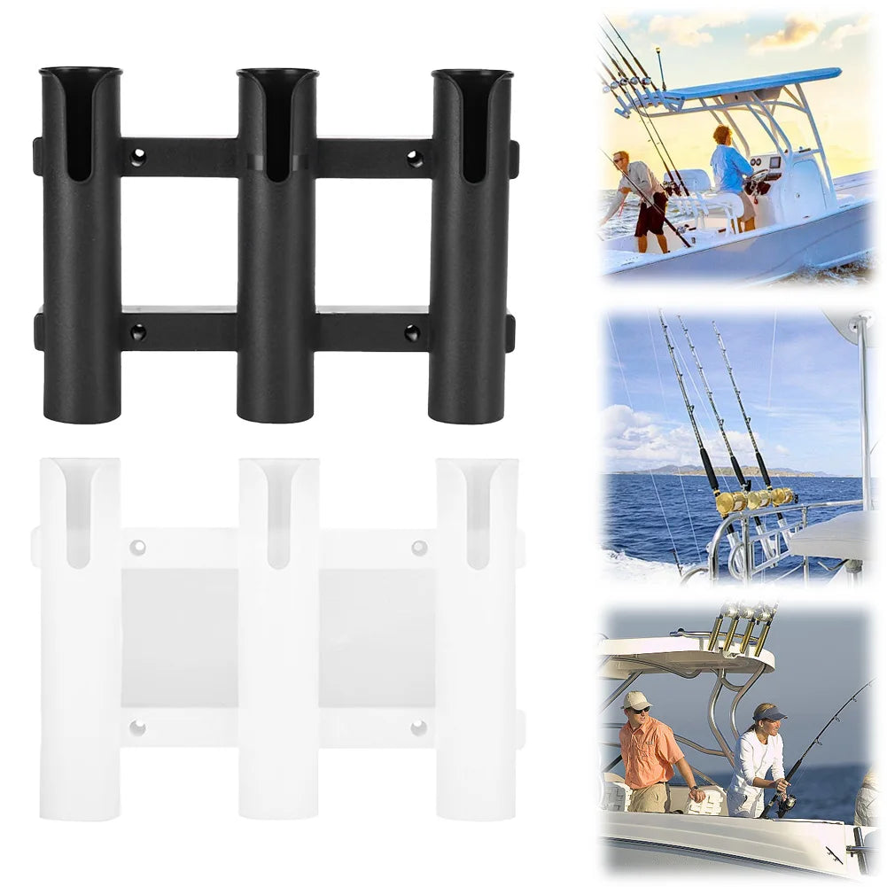 APWIKOGER 3 Tubes Link Fishing Rod Holder Bracket Wall Mounted