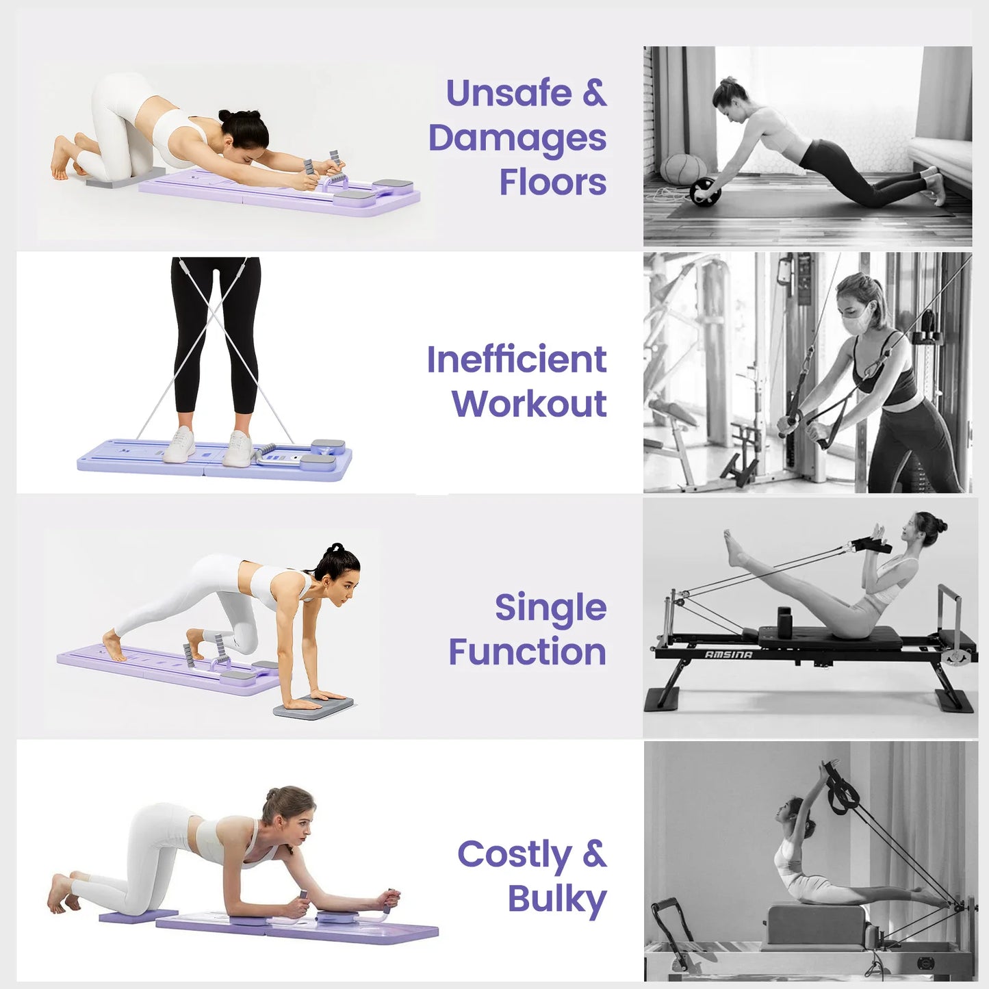 Ab Pilates Board Multi Functional Abdominal Fitness With Resistance Bands