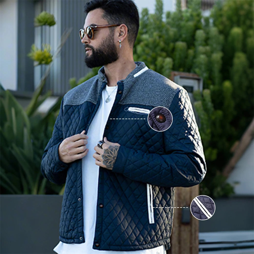 Men's Winter Lightweight Bomber Jacket Quilted Coat Waterproof Business Casual