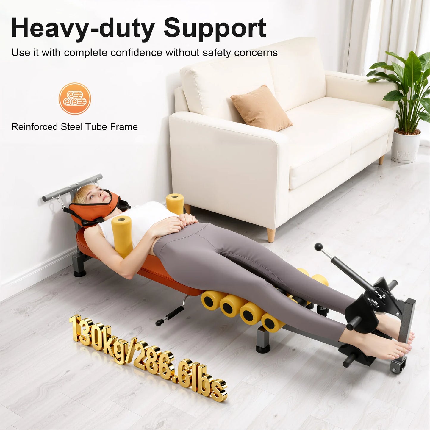 Adjustable Back Stretch Bench 130kg Capacity for Neck Decompression