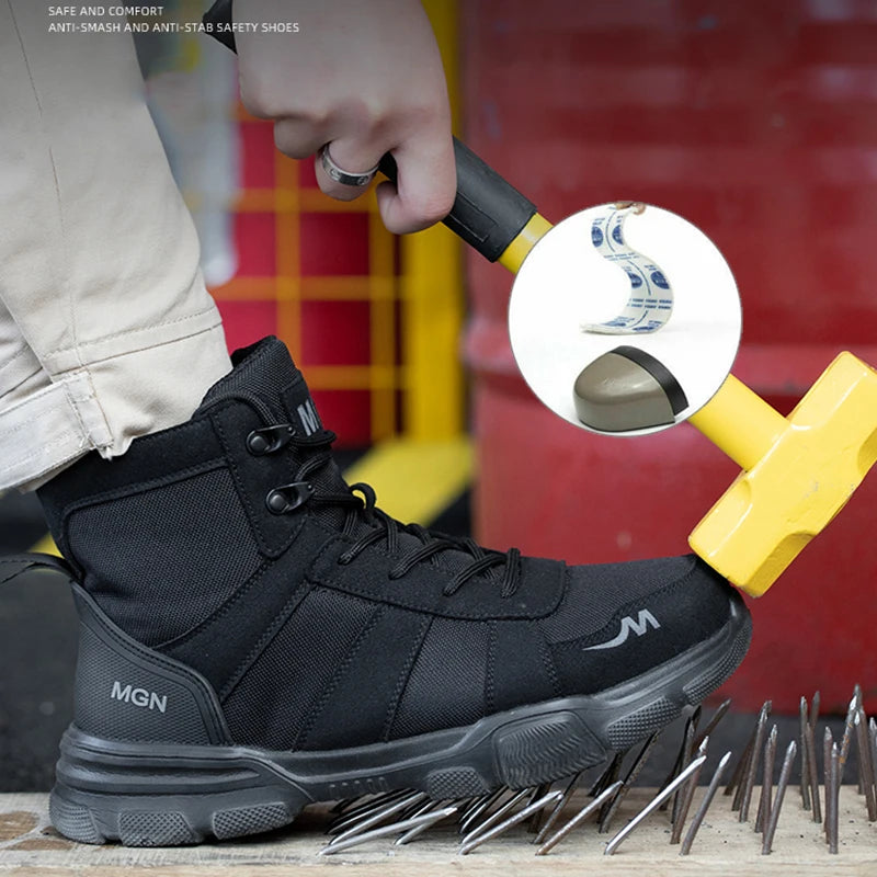 Men's Steel Toe Safety Boots Slip Resistant Lace Up