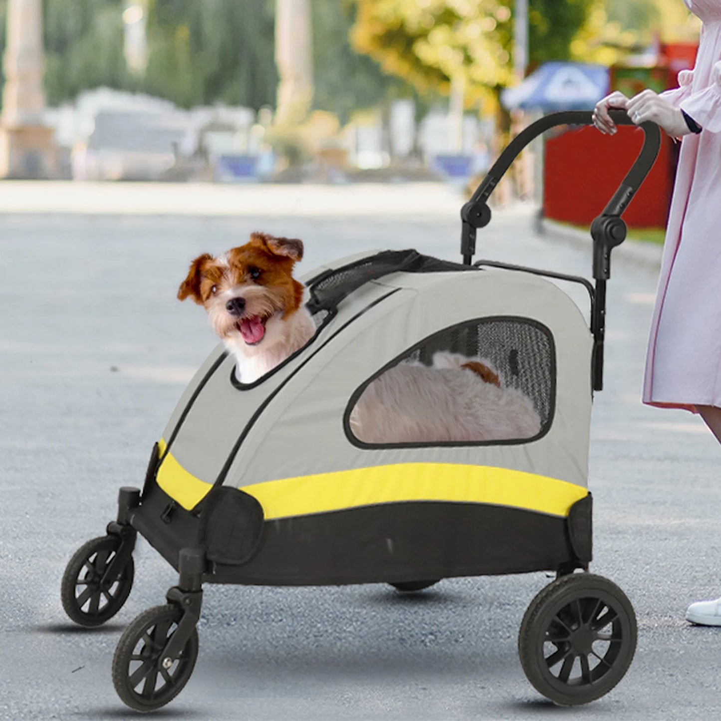 Portable Outdoor Pet Travel Stroller for Small Dogs and Cats