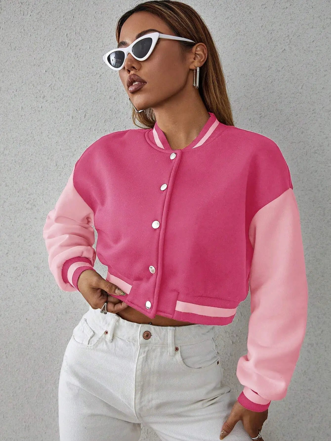 Dropped Shoulder Short Jacket Collegiate Style Unlined Regular Fit