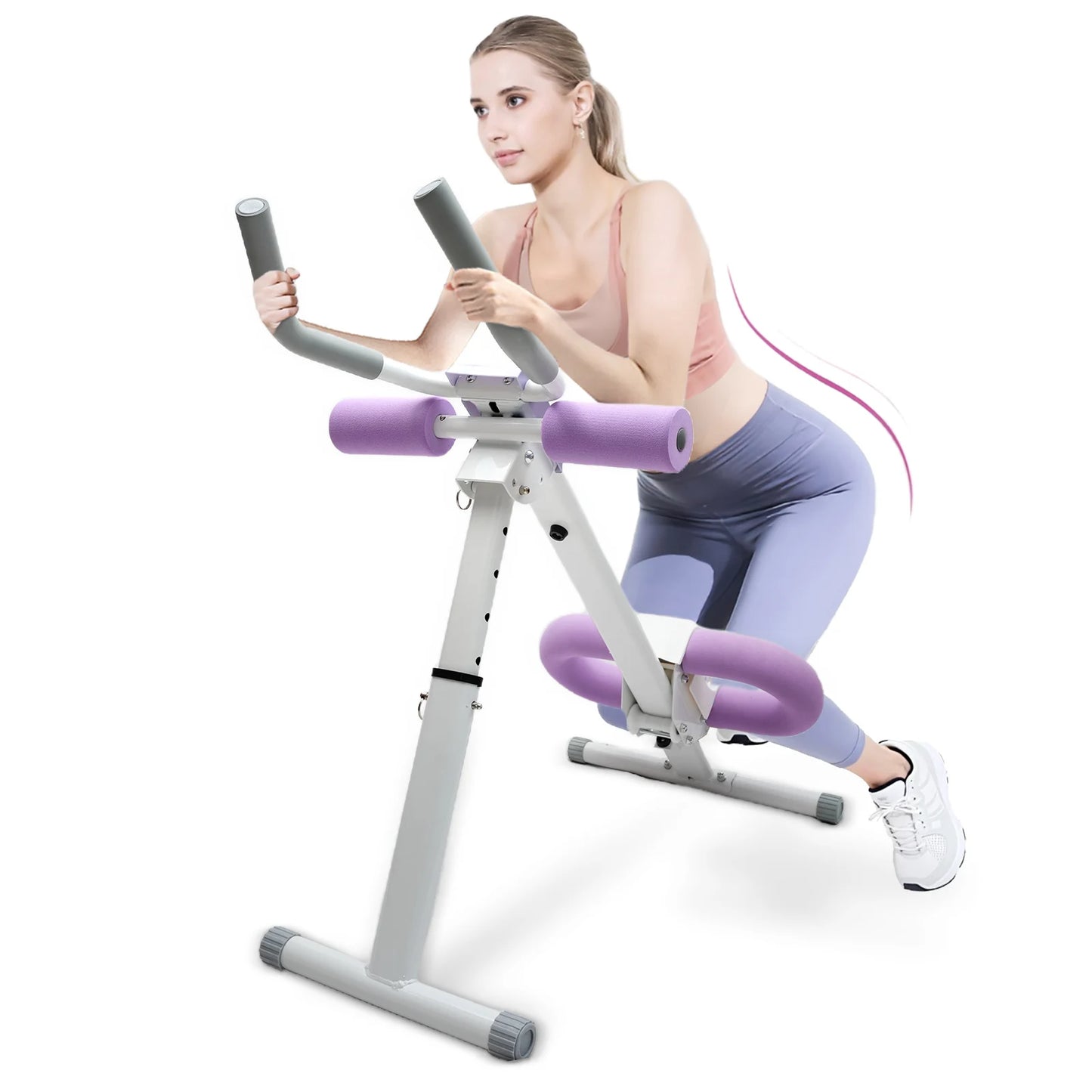 Abdominal Crunch Machine Foldable AB Workout With Resistance Bands