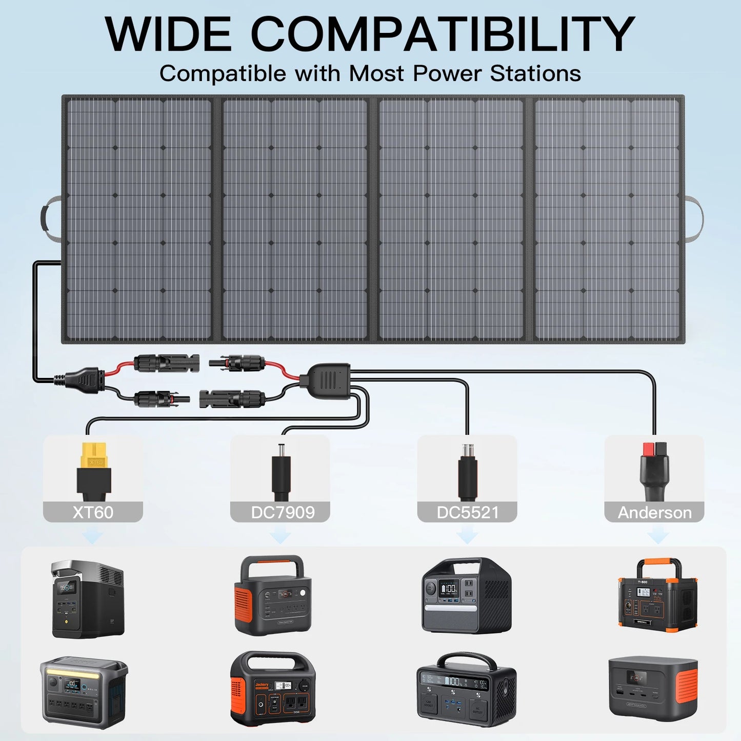 MHPOWOS 400W Foldable Portable Solar Panel For Outdoor Use