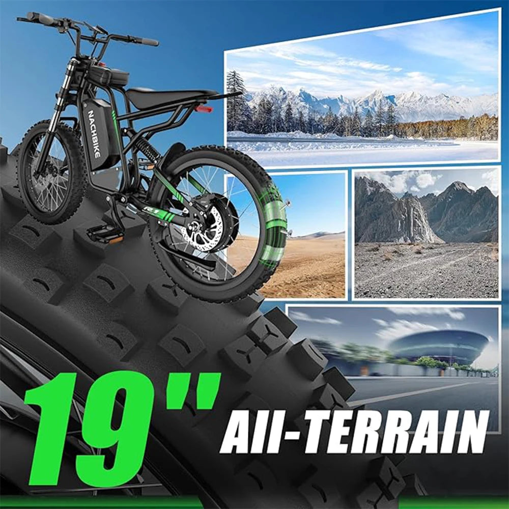 60V 6000W Electric Dirt Bike 50 Mile Range Full Suspension