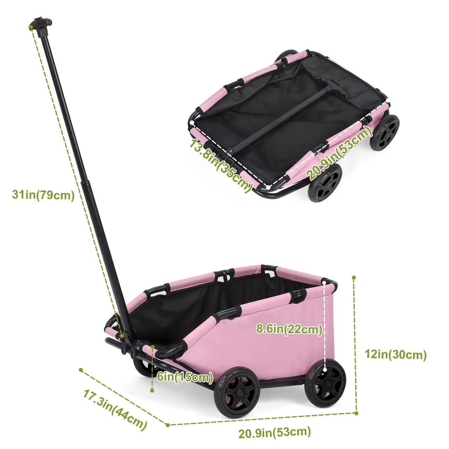 Small Pet Cart Folding Dog Stroller 360 Rotating Carrier