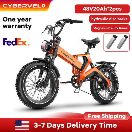 TALUSCONDOR Folding Electric Fat Tire Bike With Dual 48V 20Ah Battery