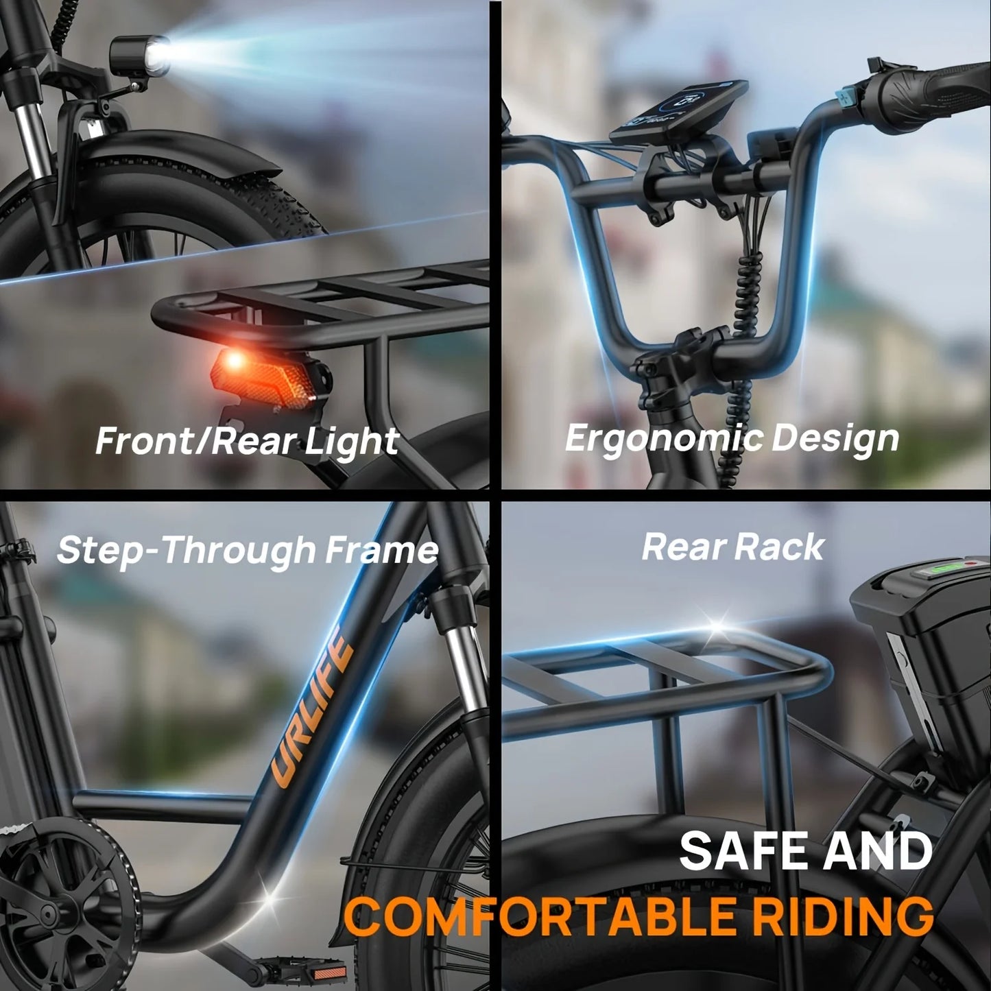 URLIFE 1000W E20 Electric Bike With Removable Battery And Dual Disc Brakes