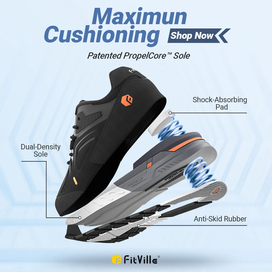 Fittington Men Walking Shoes Extra Wide Non Slip Flat Feet