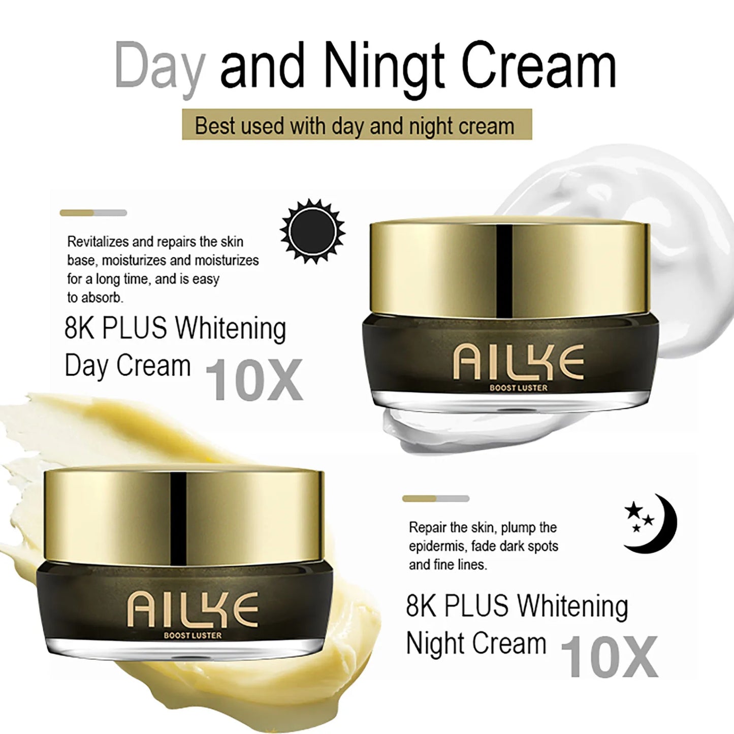 AILKE Whitening Face Cream With Collagen For Even Skin Tone