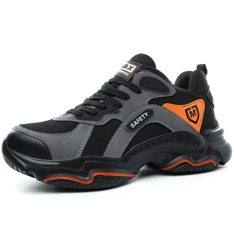 Men's Steel Toe Work Boots Anti Smash Puncture Resistant Lightweight