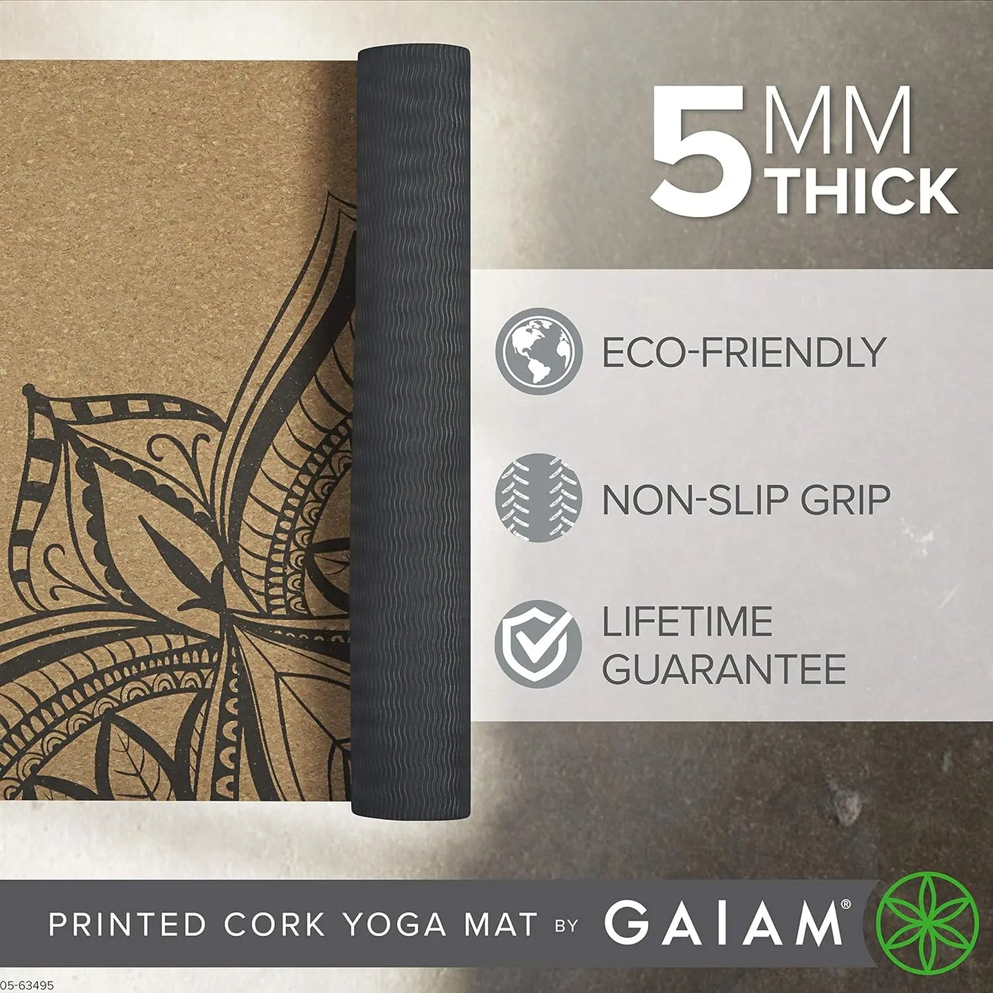 Natural Cork Yoga Mat With Non Slip TPE Backing Sweat Resistant