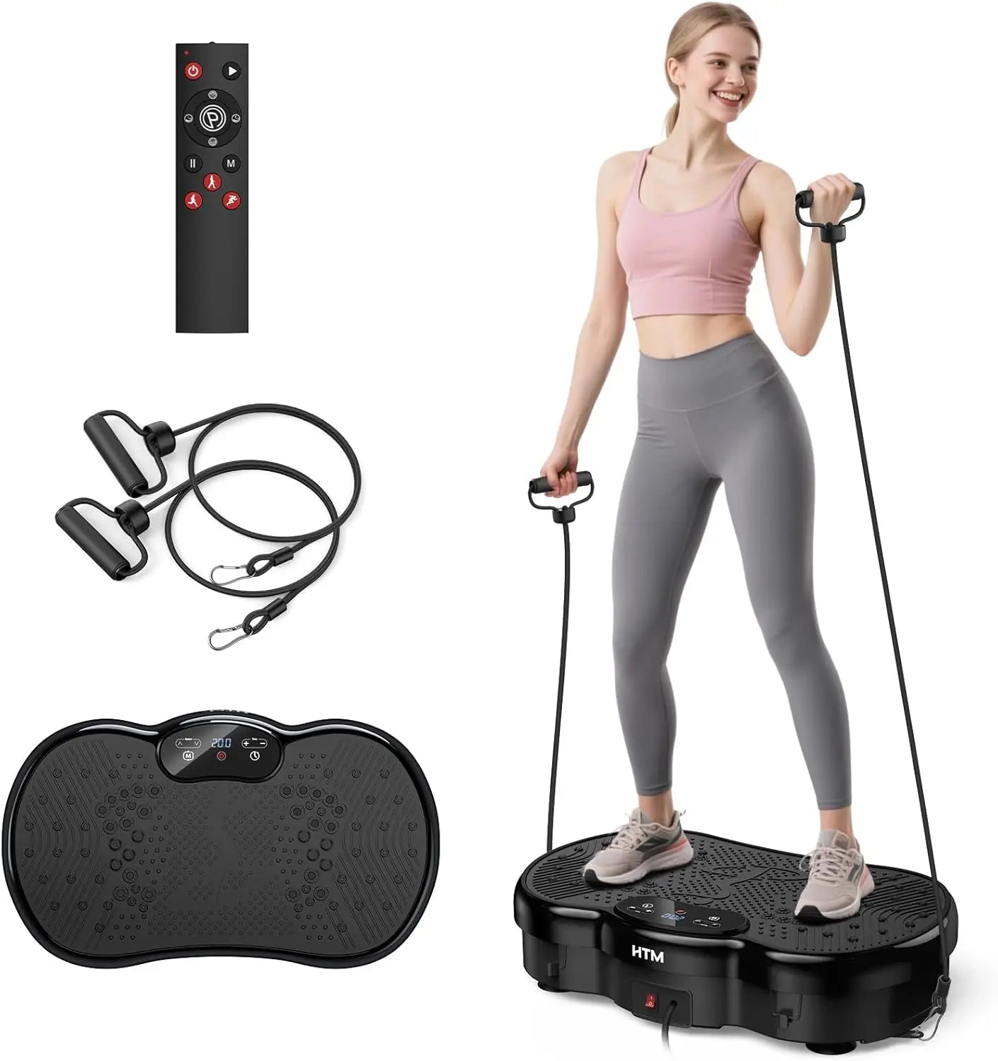 HTMM Vibration Plate For Weight Loss With 120 Speed Levels And Calorie Tracking