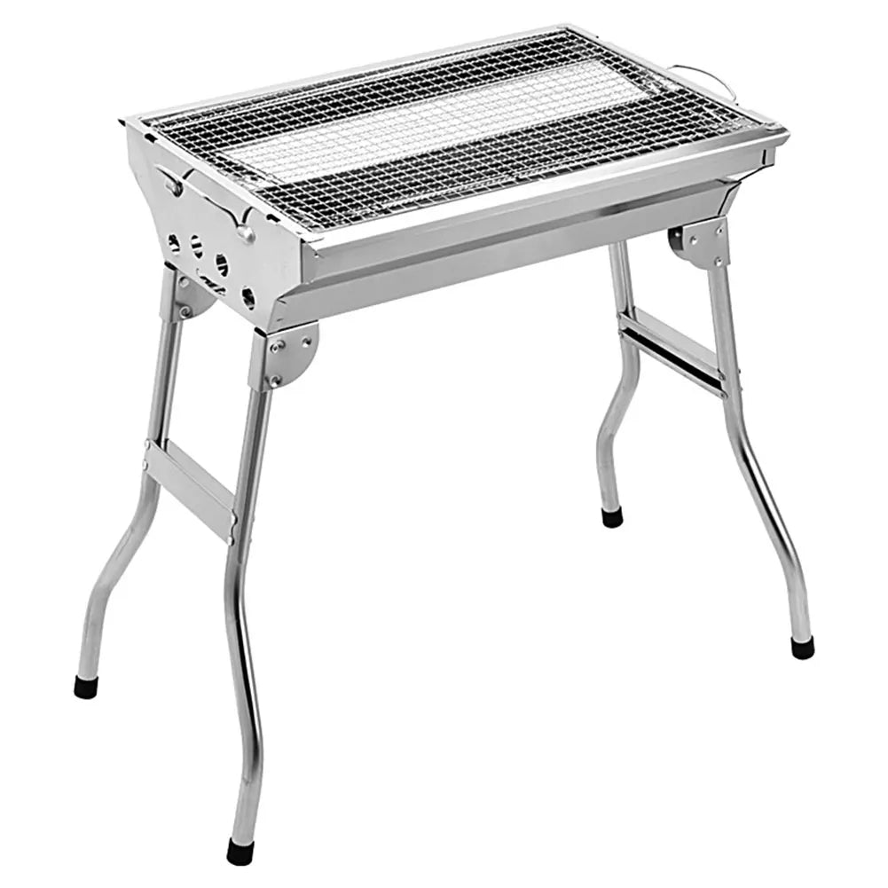 NONED Portable Stainless Steel Barbecue Grill With Stand For Camping