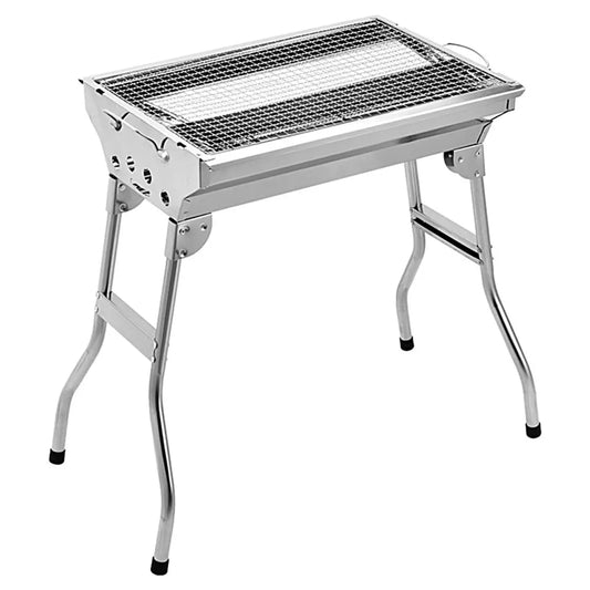 NONED Portable Stainless Steel Barbecue Grill With Stand For Camping