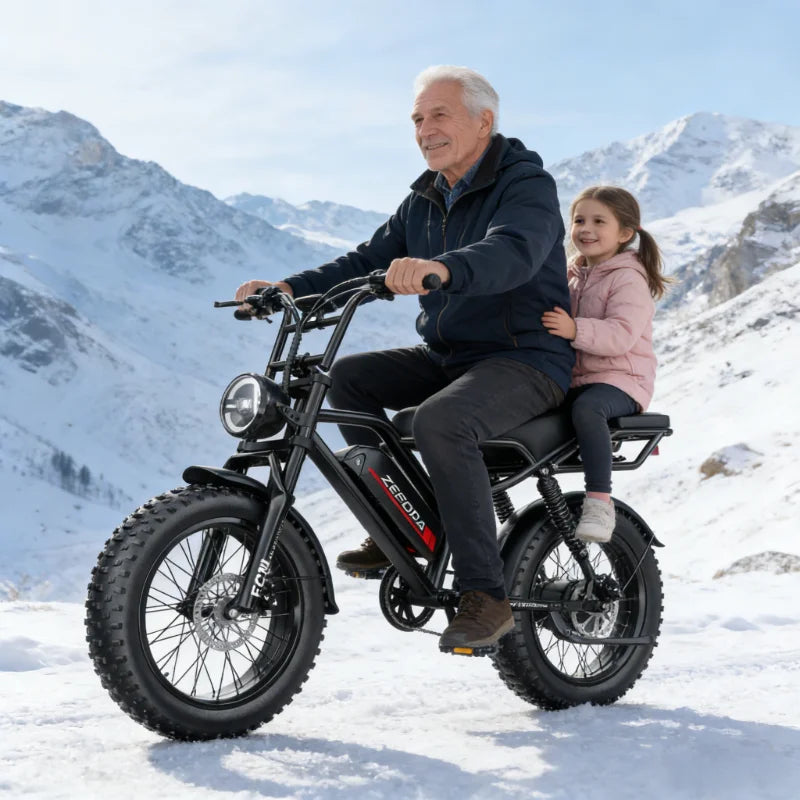 ZEFIORA Electric Fat Bike 1000W Brushless Motor Lithium Battery