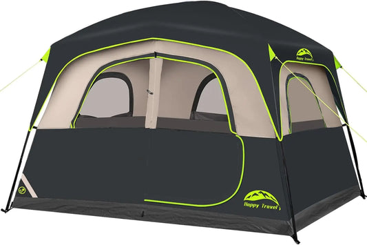 Waterproof Camping Tent With Rainfly Easy Setup Family Cabin