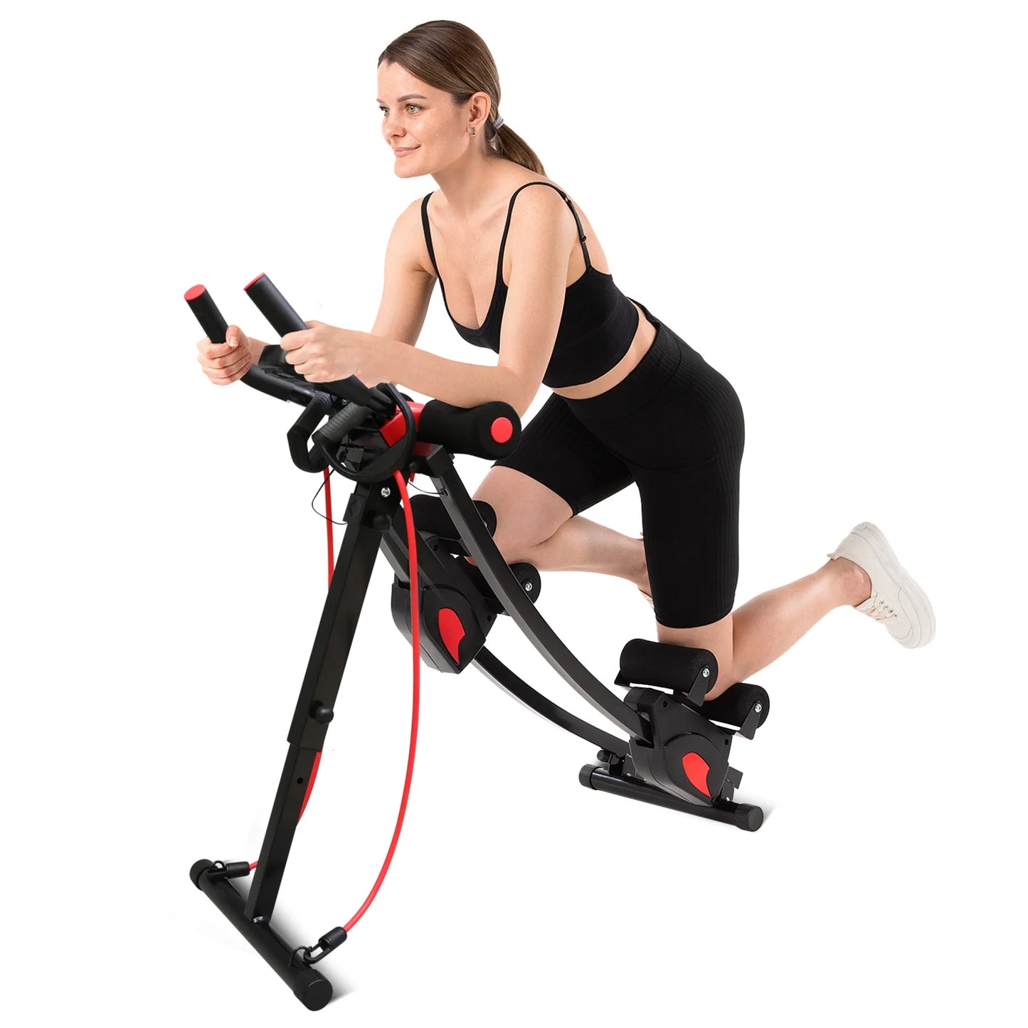 Abdominal Curling Exercise Machine Dual Track Trainer For Home Gym