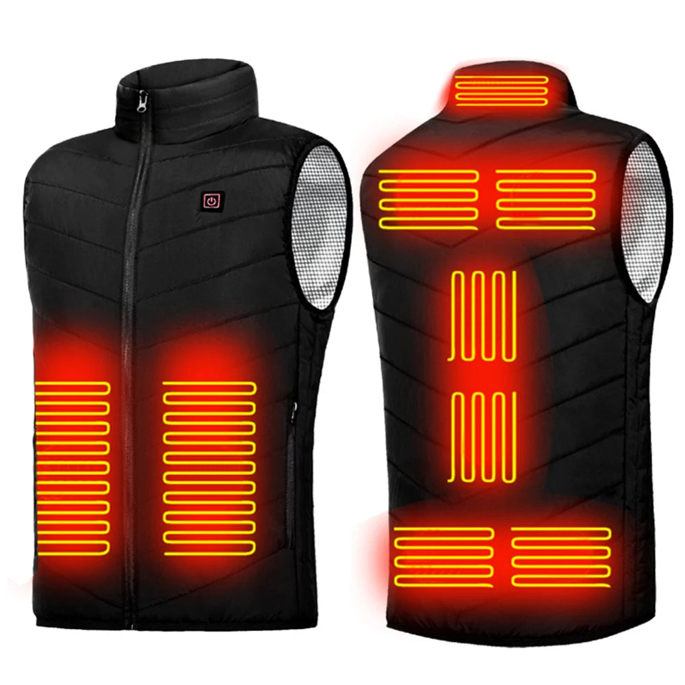 APWIKOGERCN Graphene Heated Jacket With 9 Zone USB Heating