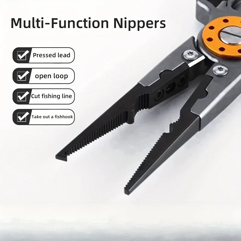 Aviation Aluminum Multi-Functional Fishing Pliers With Line Cutting