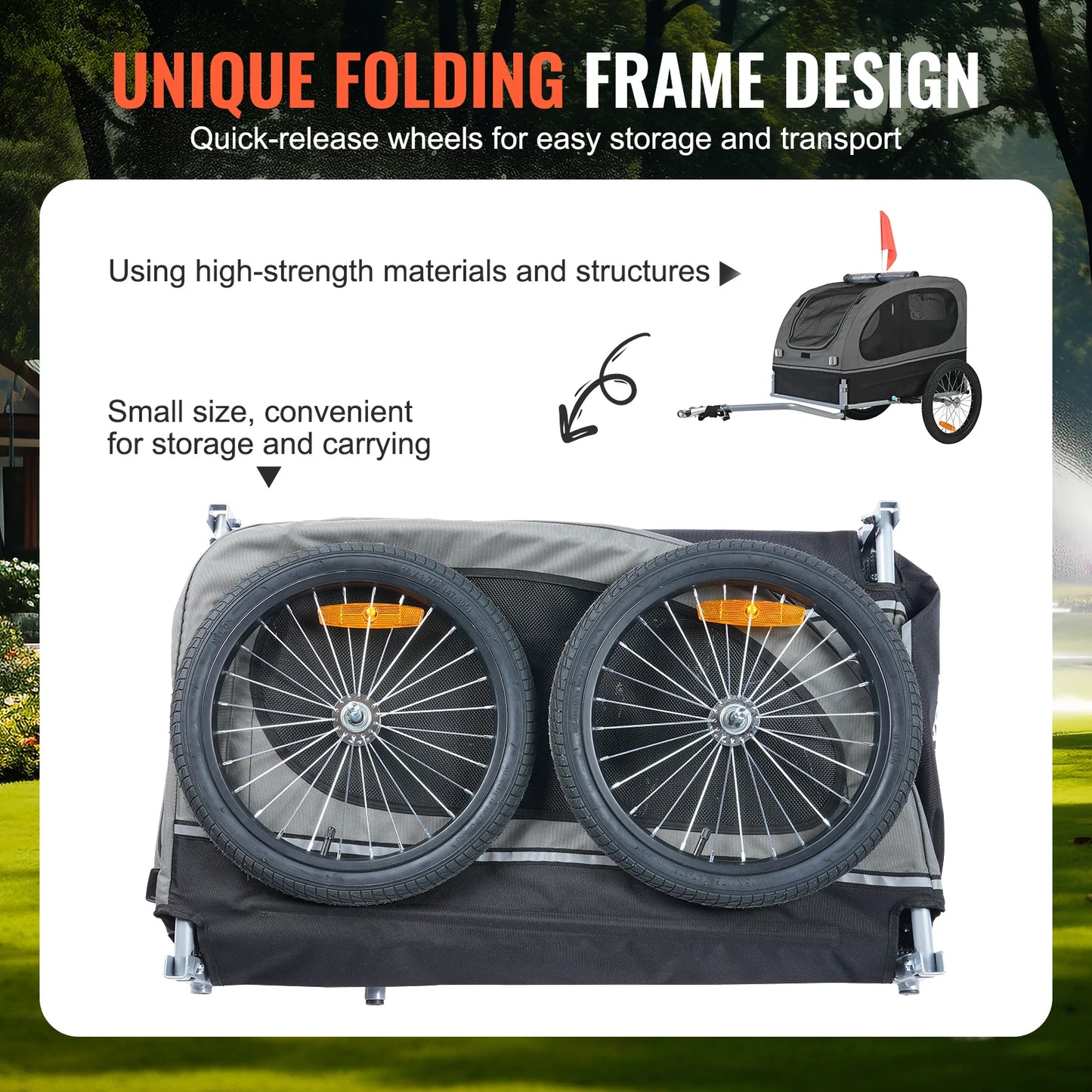 Dog Bike Trailer DT810 Portable Pet Carrier With Wheels