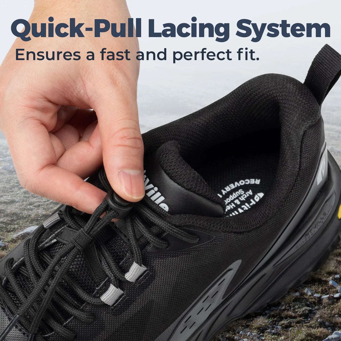 Fittington Men's Breathable Mesh Hiking Shoes With Arch Support