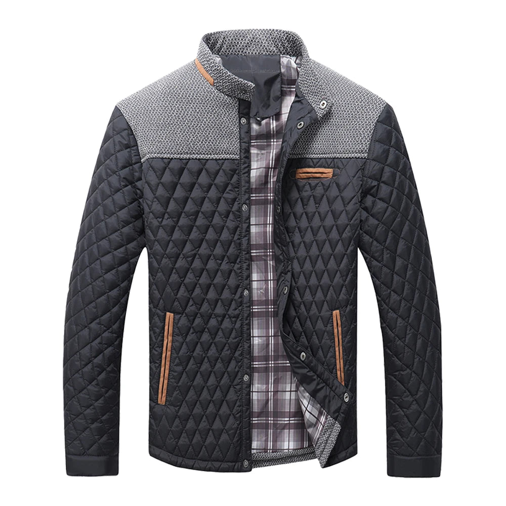 Men's Winter Bomber Jacket Quilted Coat Waterproof Lightweight