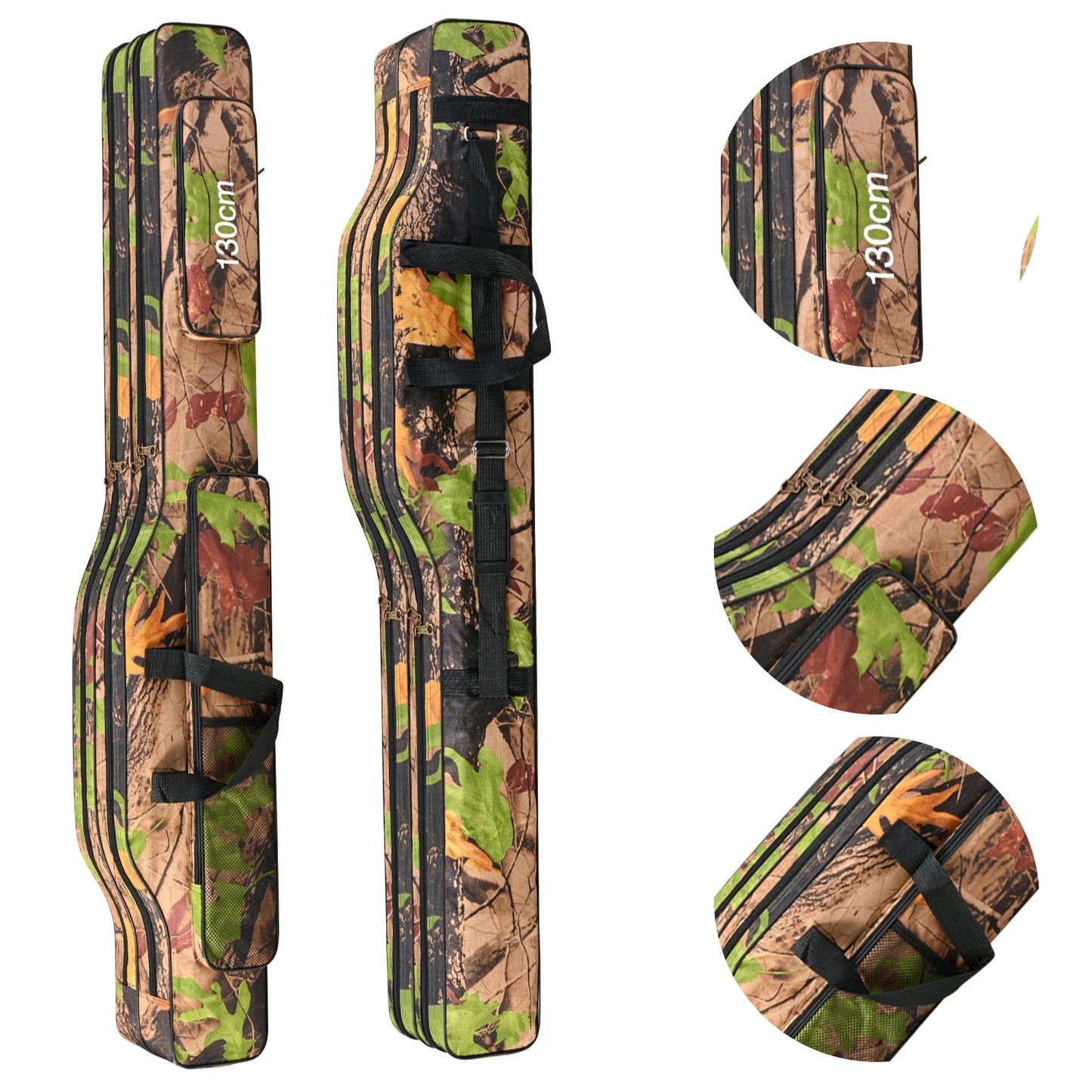 Waterproof Folding Fishing Rod Holdall Bag Oxford Carry Case