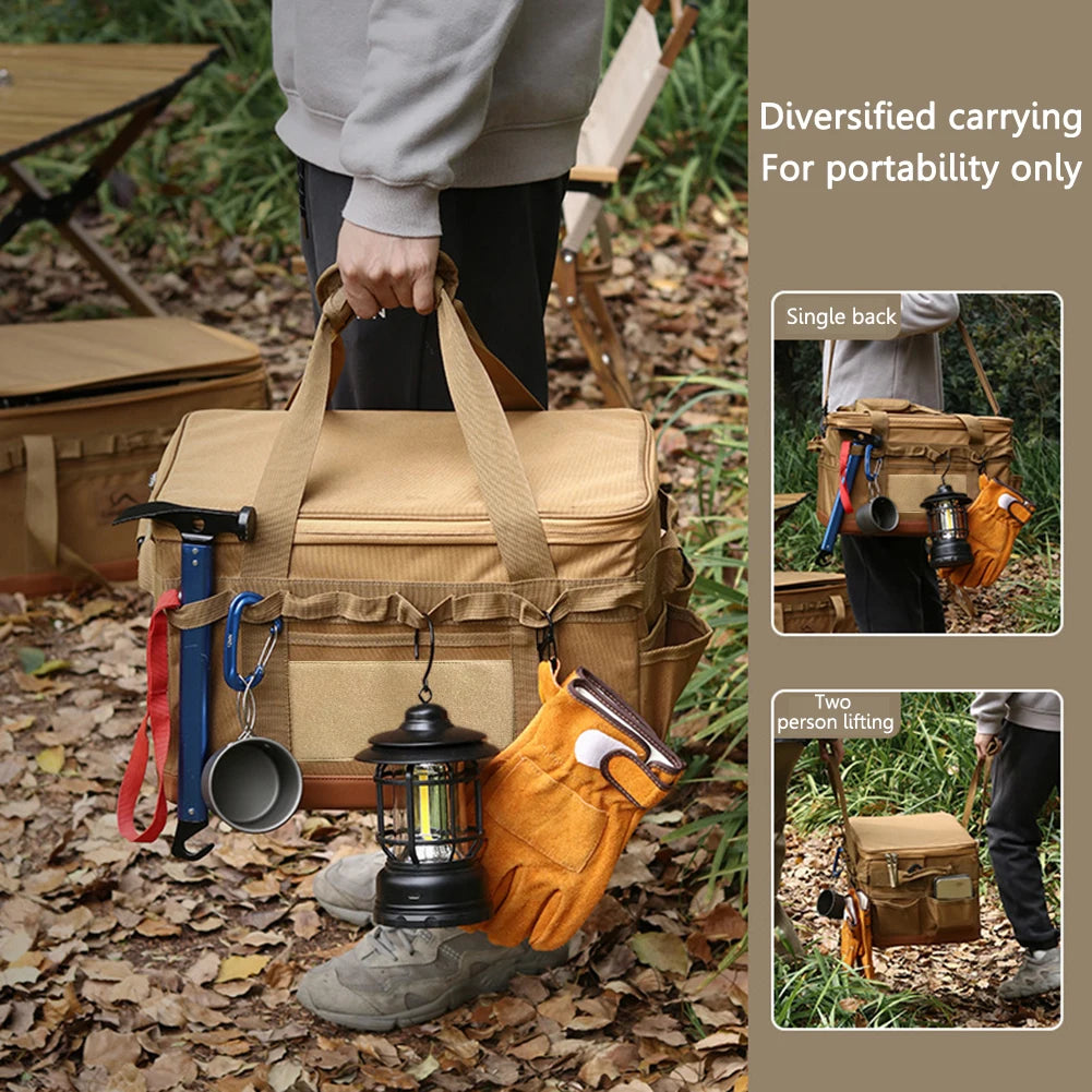 VKTECH Camping Utensil Organizer Collapsible Storage Case
