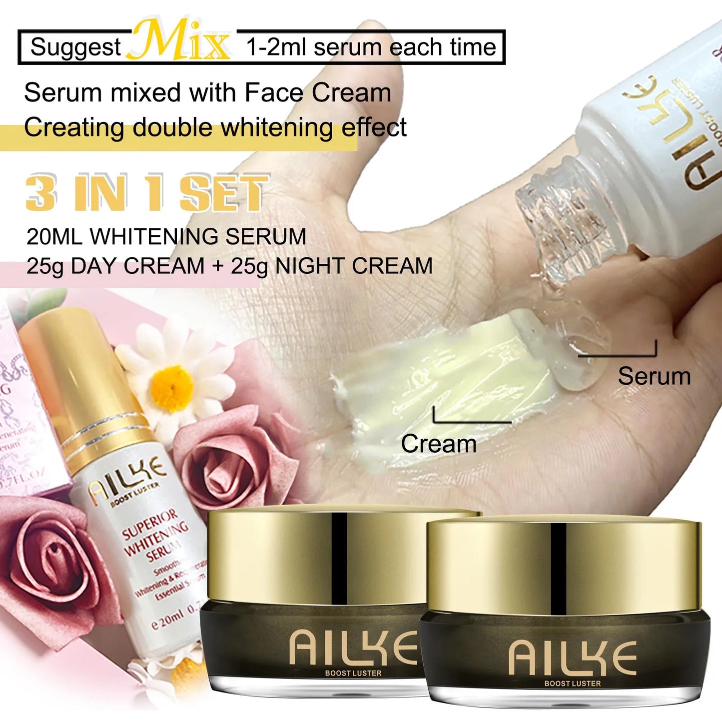 AILKE Whitening Face Cream With Collagen For Even Skin Tone