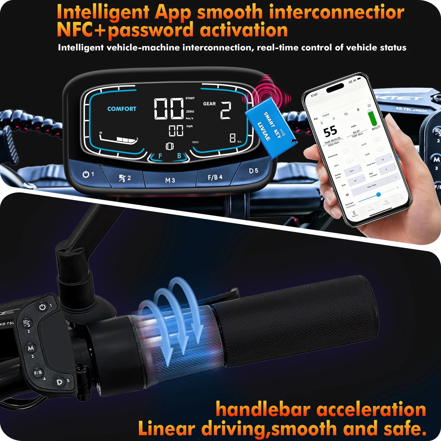 K13 Ultra 72V 12000W Electric Scooter With App NFC
